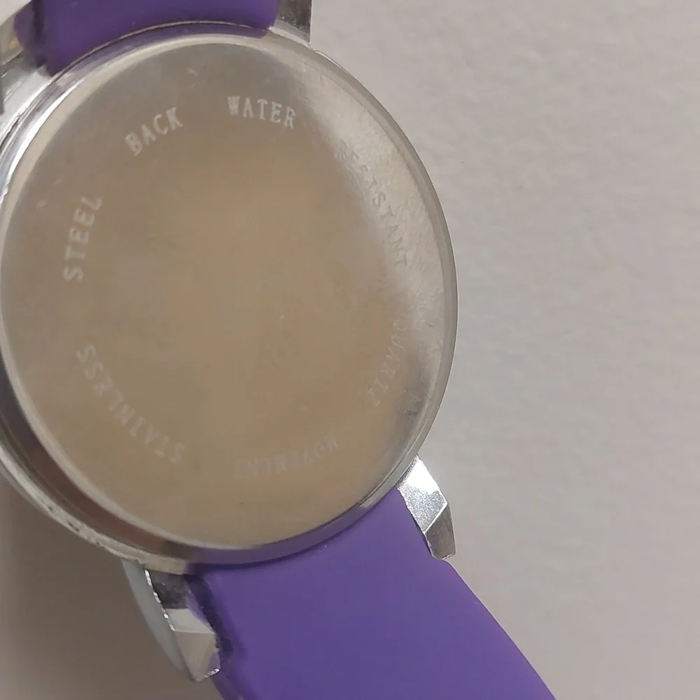 Paul Jardin Purple Stainless Steel Water Resistant Analog Silicone Watch